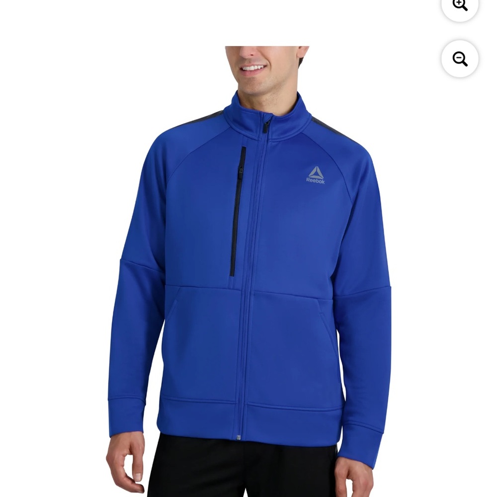 Reebok Men's Performance Jacket in Vibrant Blue size large nwot